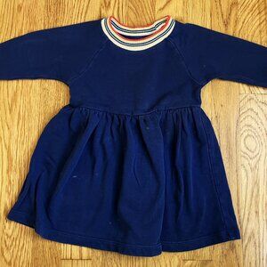Hanna Andersson Toddler Girls Dress 2T Sweatshirt Rainbow Trim